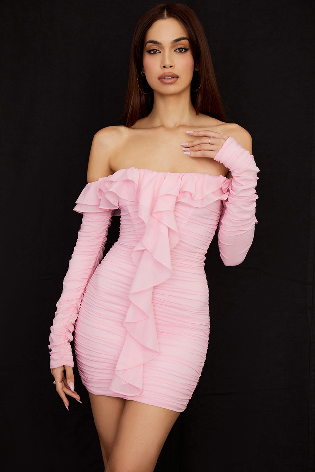 'Eliza' Real Silk Fairy Pink Mini Dress